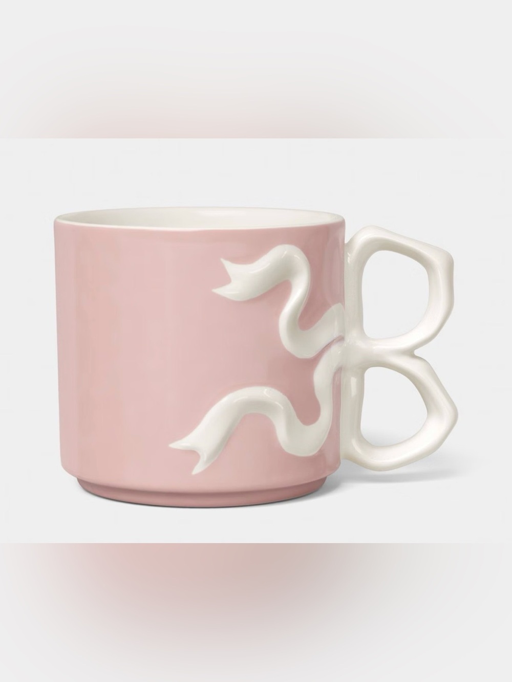 Bow Mug with White Ribbon Accent